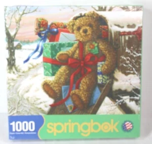 Springbok 1000 Piece Jigsaw Puzzle Holiday Delivery Teddy Bear New, Sealed  - Picture 1 of 4