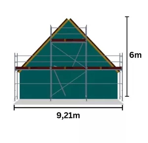 Gebrauchtes Fassadengerüst Giebelgerüst 59qm Gerüst Baugerüst 9x6m / Layher - Bild 1 von 3