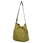 Mossimo Supply Co Cloth Yellow White Striped Tote Purse Beach Bag Beige Handle