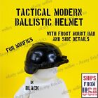 Taktischer moderner ballistischer Helm mit Stangenhalterung und Details • MASSGESCHNEIDERT für Minifiguren SCHWARZ
