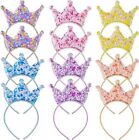 LED Light Up Tiara  Sequin Crown Glitter Headbands Princess Party Favors ,6 Pack
