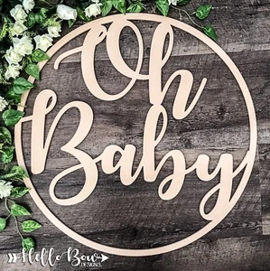 60cm Wooden SIGN NAME HOOP PARTY DECORATIONS BIRTHDAY - 21ST ENGAGEMENT WEDDINGS - Picture 1 of 11