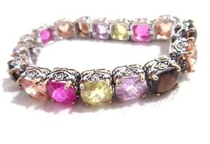 Vintage Colorful Crystal Bracelet Chunky Bracelet - Picture 1 of 7