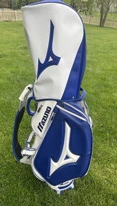 RARE JAPAN MIZUNO Limited Edition MIDSIZE TOUR STAFF Golf Bag Blue & White - Picture 1 of 18