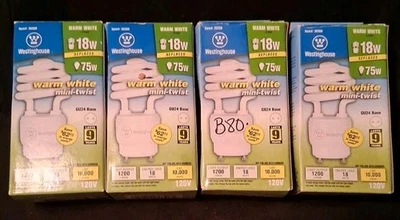 4 Westinghouse #36308 75W GU24 Base Warm White Bulbs - Image 1 of 3