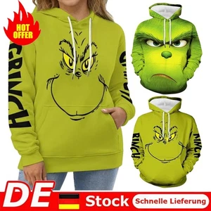 Grinch 3D-Druck Hoodie Casual Hooded Sweatshirt Jumper Weihnachtsgeschenke - Bild 1 von 26