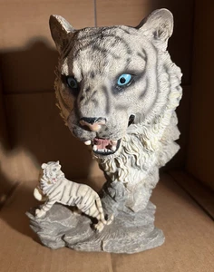 3D Tigerkopf Harz Kunst Display Figur Statue Dekor 8,5" in fantastischer Form - Bild 1 von 7
