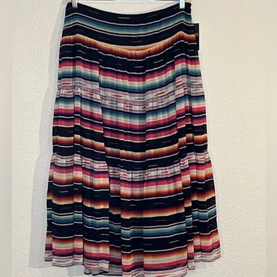 Lauren Ralph Lauren Black Label Georgette Striped Aztec midi skirt western - Image 1 of 4