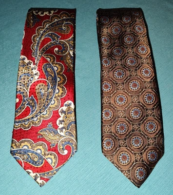 LOT OF 2 JZ Richards Boulder Paisley Woven Silk Ties EXCELLENT CONDITION! - Image 1 of 4