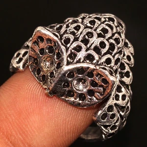 925 Silver Plated Gothic Owl Eye Ethnic Antique Ring Jewelry Size US 8 GW - Picture 1 of 3