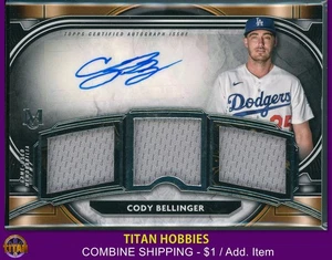 Muestra triple firma Topps Museum 2021 #CB Cody Bellinger automático/29 - Imagen 1 de 2