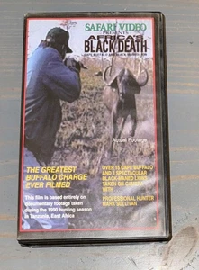 VHS Safari Video Presents Africa's Black Death Hunting TAPE Vintage Plastic Case - Picture 1 of 3