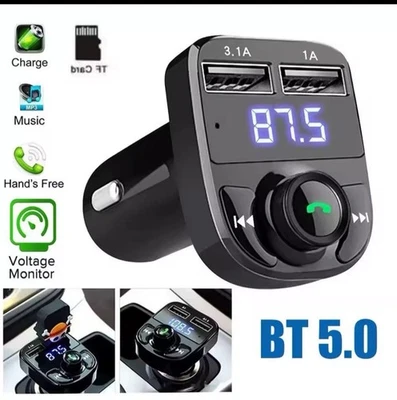 Trasmettitore FM Wireless Bluetooth 5.0 per Auto, Lettore MP3, Adattatore Carica - Immagine 1 di 4