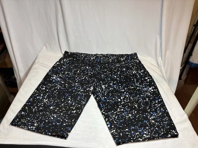 Diamond Stash Mens Paint Splatterd Black/Blue Jean Shorts Sz 42 Reinforced - Image 1 of 4