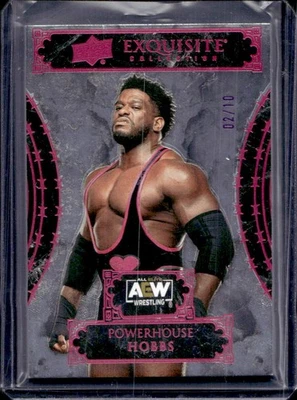 Powerhouse Hobbs 2024 Upper Deck Black Diamond AEW #29 Exquisite Purple #2/10 - Image 1 of 2