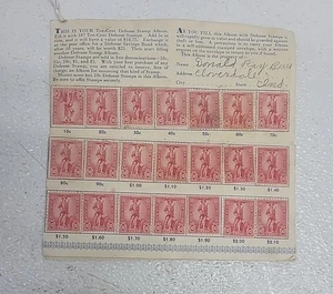 28 1942 U.S. War Savings Stamps Scott #WS7 Mint Glued On vVntage Stampbook - Picture 1 of 4