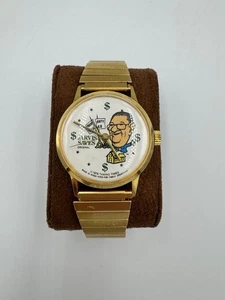Vintage Howard Jarvis Watch Saves Original Taxing Times Hong Kong 1978 Gold Band - Picture 1 of 8