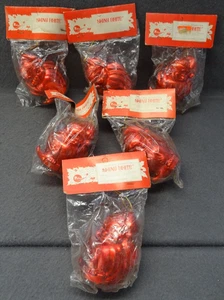 NUEVO (6) Brillante Brite Poloron De Colección Adorno de Navidad HK Santa Plástico Rojo MCM 70s - Imagen 1 de 10