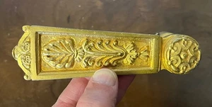 Antigua perilla de puerta con manija de palanca de bronce dorado Belle Epoque francesa del siglo XIX - Imagen 1 de 11
