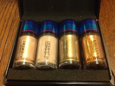 Authentic MAC Irresistibly Charming GOLD Mini Pigments + Glitter 4pc Gift Set - Image 1 of 4
