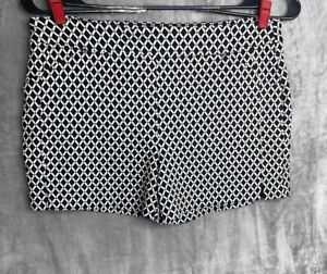 I.N.C Womems Shorts Pull On Mid Rise  Size 18 CURVY Black / White Stretch