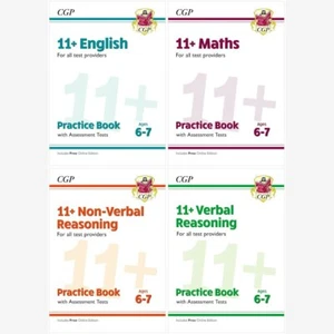 11+ Practice & Assessment Tests 4-Book Pack Ages 6-7 CGP with Answers NEW - Picture 1 of 12