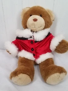 Build a Bear Braunbär mit Weihnachtsmann Shirt sitzend Plüsch Stofftier süß  - Bild 1 von 1
