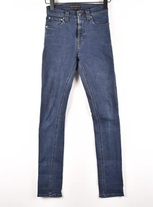 Jeans Nudie High Kai Org. Jeans donna blu scuro elasticizzato taglia 25/32 - Foto 1 di 7
