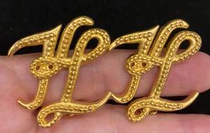 Pendientes vintage enchapados en oro con logotipo con logotipo de Karl Lagerfeld - Imagen 1 de 4