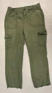Cat & Jack Girls Wide Leg Cargo Pants Lyocell L 10 12 Olive Army Green - Picture 1 of 9