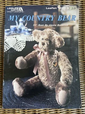 Vintage 1989 Leisure Arts Leaflet 1229 My Country Bear 10" by Alexia Roosevelt  - Image 1 of 2