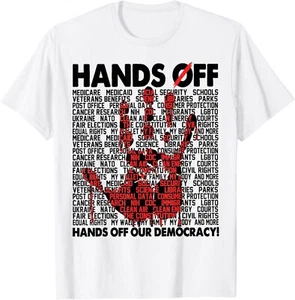Hands Off Protest Social Security And Medicare Protest T-Shirt - Picture 1 of 5