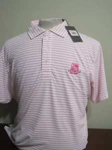 G/Fore G4 mens Large or XL white pink stripe Perf Golf polo shirt NWT Riviera - Picture 1 of 7