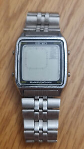 Vintage Seiko G757-4050 James Bond Style Alarm Chronograph Watch japan 1981