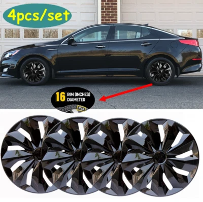 16" Set of 4 Wheel Covers Full Hub Cap fits R16 Tire & Steel Rim For Kia Optima Foto 1 de 4