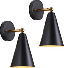 Modern Black Wall Sconces Lighting, 2 Pack Gold Rustic Lamp Fixture Farmhouse Si