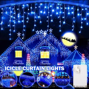 Icicle LED Curtain Fairy Lights Wedding Indoor Outdoor Xmas Garden Party Decor - Picture 1 of 21