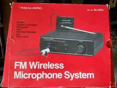 Vintage Realistic FM Wireless Microphone System 32-1221 & 49mhz Transmitter New - Image 1 of 4