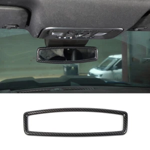 Carbon Fiber Interior Rearview Mirror Cover trim Bezel for Chevy Silverado 2022+ - Picture 1 of 9