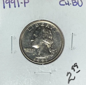 1991-P WASHINGTON QUARTER ~ CH/BU ~BEAUTIFUL COIN~ - Picture 1 of 2