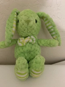 Kellytoy Green Waffle Bunny with Bowtie Plush Stuffed Animal 9" - Picture 1 of 4