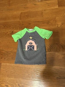 NWT Marie Nicole clothing farm appliqué boys size  XS shirt - Picture 1 of 7