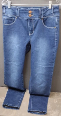 Pantalones de mezclilla ajustados de tinta de zafiro junior 11 cintura ancha tiro medio oscuro 32x29 Foto 1 de 4