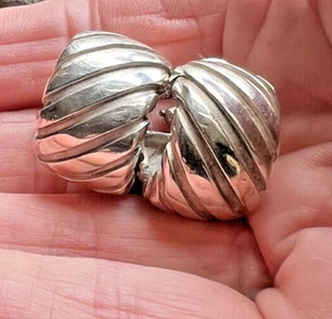 Tiffany & Co RARE Silver Atlas Ribbed Hoop Earrings & Ring Set - Picture 1 of 13