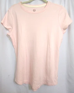 Isaac Mizrahi LIVE Womens Pale Pink Cap Sleeve Pima Cotton Top SZ M NWOT - Picture 1 of 7