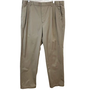 Orvis Chino Pants Men 40x30 Pleats Khaki Tan Expand Waist Workwear Casual - Picture 1 of 10