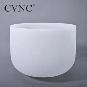 Tazón de canto de cristal de cuarzo esmerilado CVNC 432Hz 6 pulgadas Note B corona chakra - Imagen 1 de 6