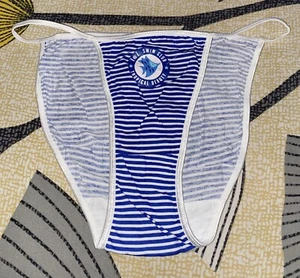 L.E.I. LEI Girl Y2K Vintage Cotton Blue M String Bikini Panties Underwear - Picture 1 of 4