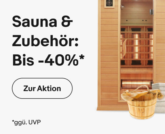Sauna & Co: Bis -40% ggü. UVP