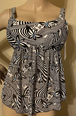 Anita материнства плавать комплект размер 8 D чашка танкини плавать комплект черный / белый / синий - Изображение 1 из 4